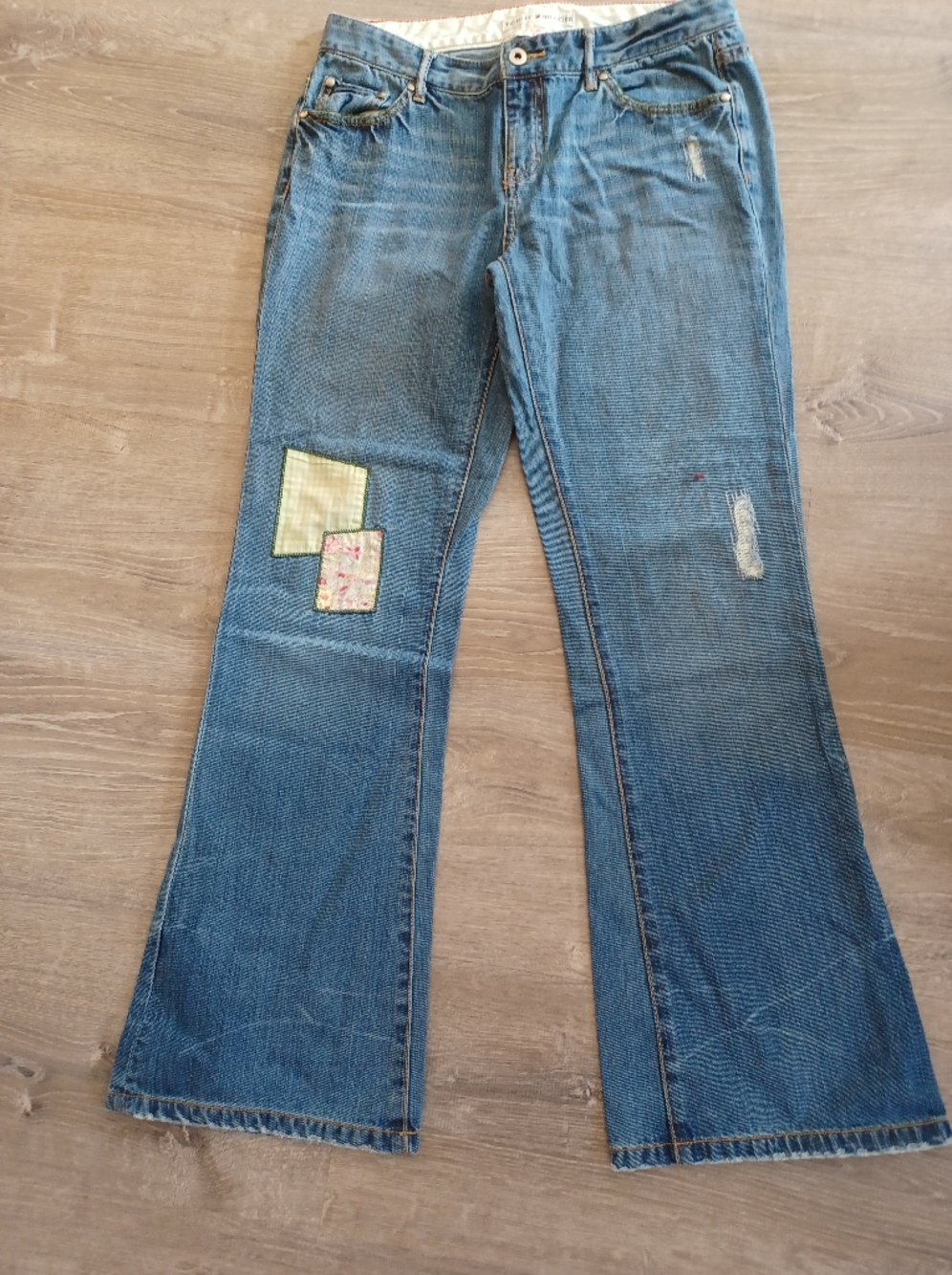Tommy Hilfiger Vintage Low Rise Flare Jeans with Patchwork Detail